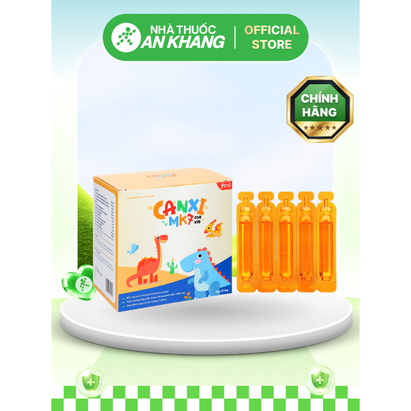 Siro Canxi MK7 giúp xương răng chắc khỏe cho bé hộp 20 ống x 10ml [Nhà thuốc An Khang - Chính Hãng 100%]