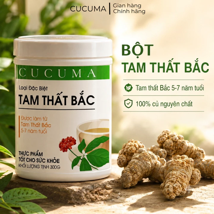 Bột Tam Thất Bắc Đặc Biệt Bồi Bổ Sức Khỏe Người Mới Ốm Dậy Người Bị Suy Nhược Người Đang Điều Trị Ung Thư Cucuma 300G