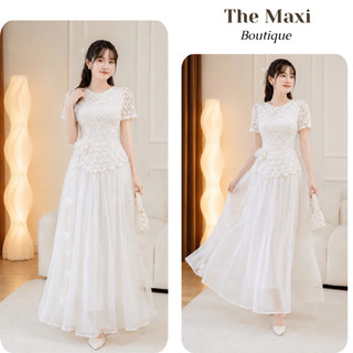 Đầm thiết kế ren nhũ xoè dự tiệc nữ tính cao cấp