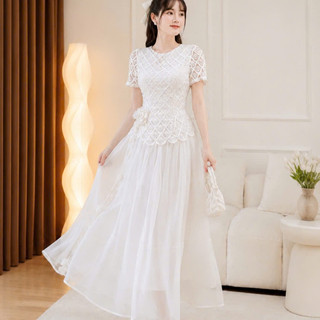 Đầm thiết kế ren nhũ xoè dự tiệc nữ tính cao cấp