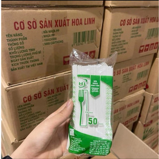 ( Loại 1 - Cao Cấp ) - Combo 50 Cái Nĩa Nhựa Trắng Cao Cấp 50C/ Túi Cứng Cáp