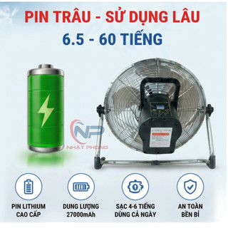 Ảnh 5 – Quạt năng lượng mặt trời, quạt sạc tích điện dạng nằm chân quỳ SHOP NHẬT PHONG có 3 cánh kim loại,12 cấp độ gió