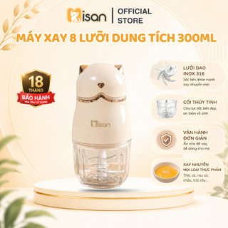 Máy xay ăn dặm cầm tay MISAN 8 lưỡi công suất 200W, máy xay đa năng chế biến đồ ăn cho bé