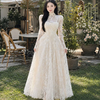 Váy dự tiệc thiết kế dáng chất hoa thêu bo chun nhẹ nhàng nữ MH6