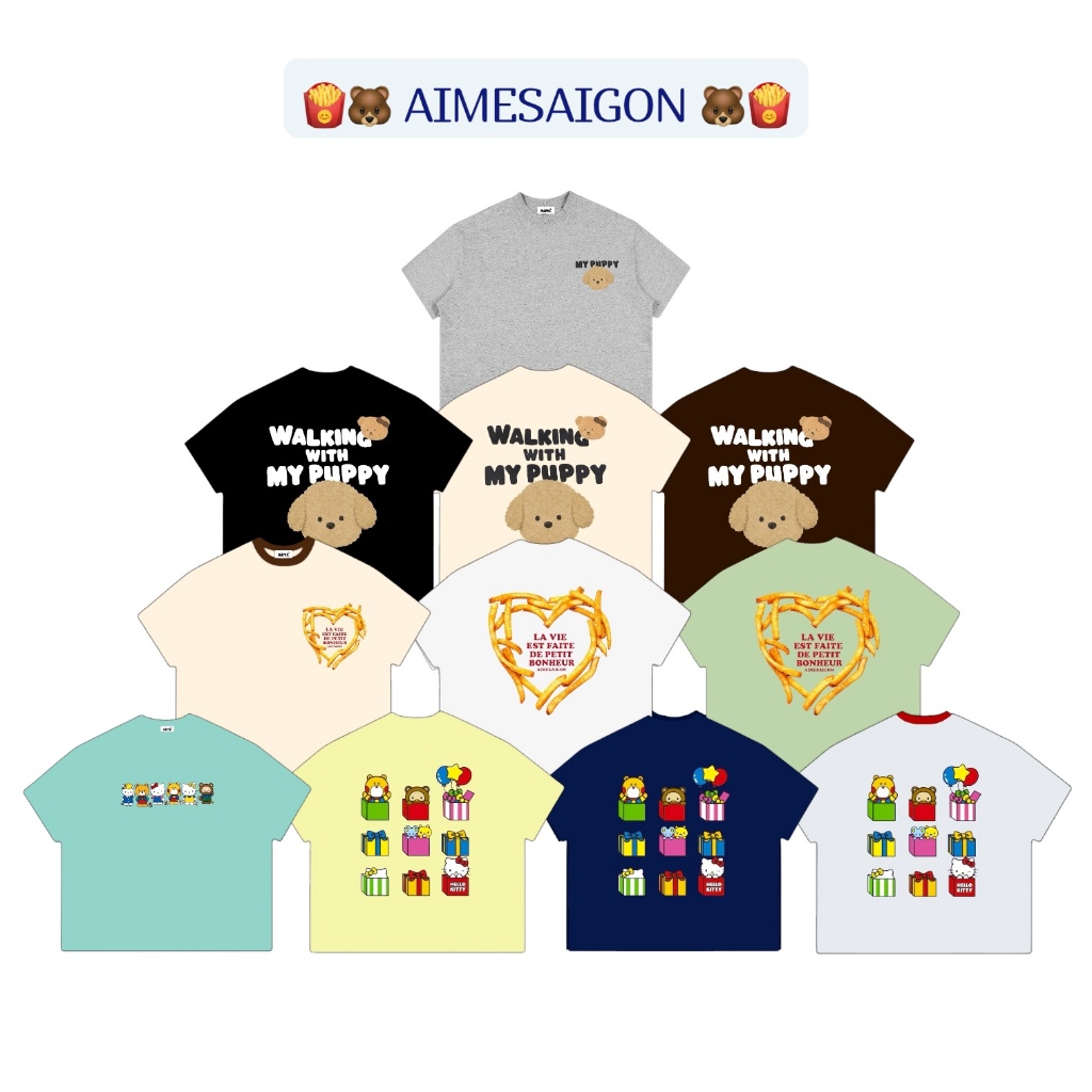 [A15+A16+A17] Aimesaigon Áo Thun Boxy Local Brand Form Rộng Tay Ngắn Cotton 250gsm "PUPPY" Nam Nữ Unisex Mùa Hè | BigBuy360 - bigbuy360.vn