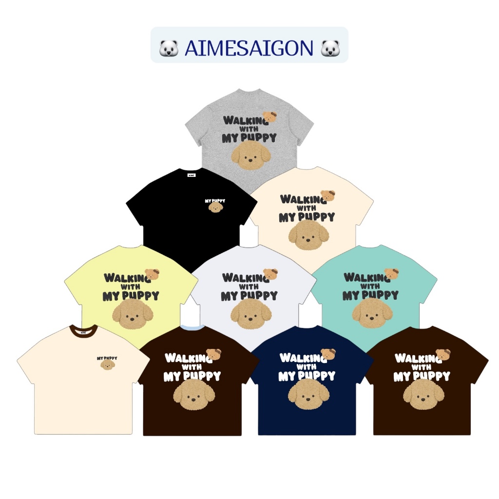 [A15+A16+A17] Aimesaigon Áo Thun Boxy Local Brand Form Rộng Tay Ngắn Cotton 250gsm "PUPPY" Nam Nữ Unisex Mùa Hè | BigBuy360 - bigbuy360.vn