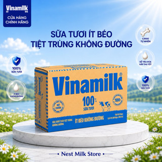 Sữa Tươi Tiệt Trùng Vinamilk Ít Béo Không Đường 180ml - Thùng 48 Hộp