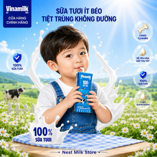 Sữa Tươi Tiệt Trùng Vinamilk Ít Béo Không Đường 180ml - Thùng 48 Hộp