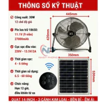 Quạt năng lượng mặt trời, quạt sạc tích điện dạng nằm chân quỳ SHOP NHẬT PHONG  có 3 cánh kim loại,12 cấp độ gió — ảnh 4