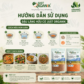 Đậu Lăng Hữu Cơ Just Organik Lentils 500g