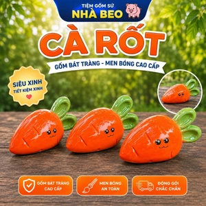 Heo Tiết Kiệm Hình Cà Rốt Gốm Bát Tràng Cao Cấp - Quà Tặng Trang Trí Độc Đáo