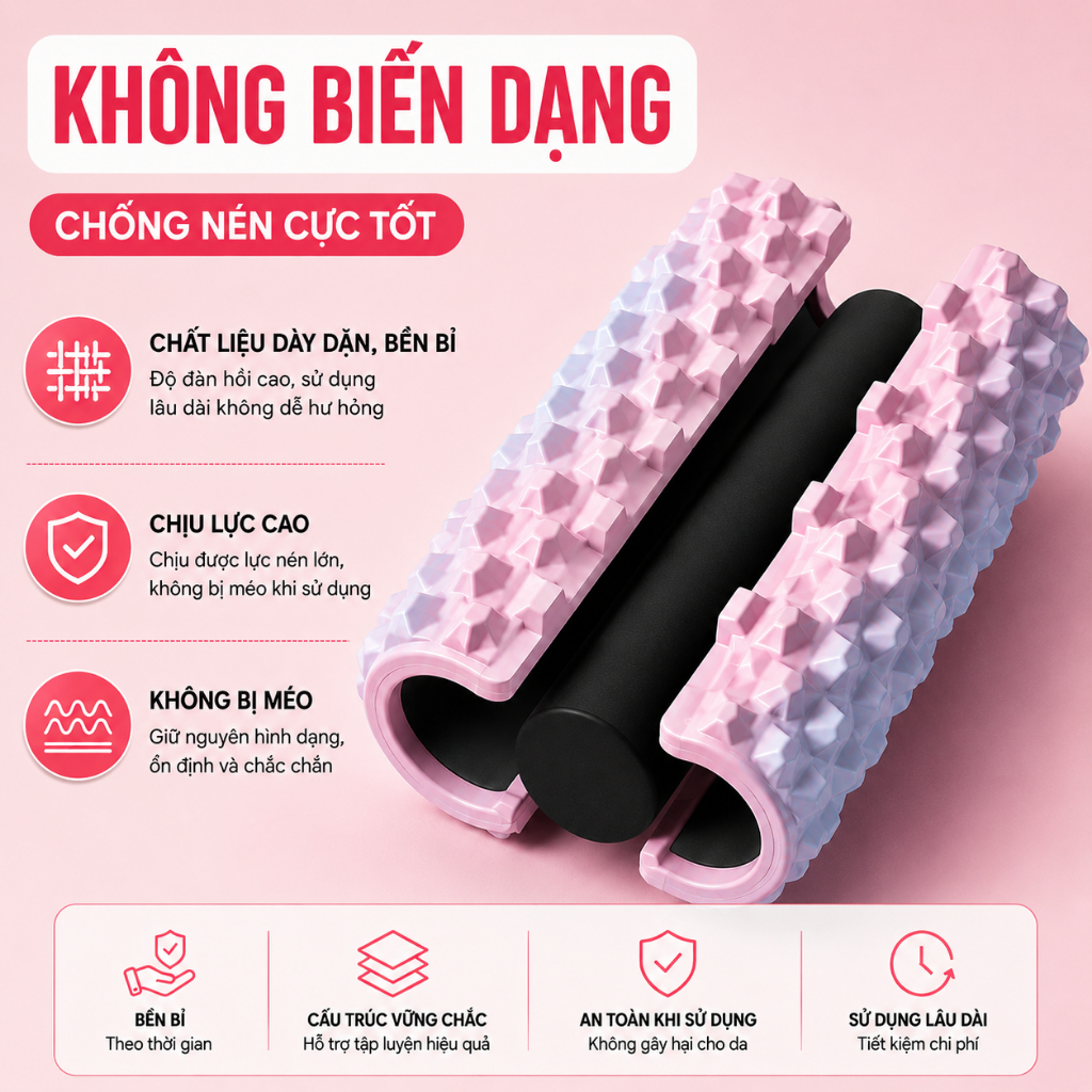 Con Lăn Yoga AGNITE Massage Foarm Roller Giúp Chân Thon Gọn Mát-Xa Cơ Bắp Thư Giãn Toàn Thân Thể Dục Tại Nhà