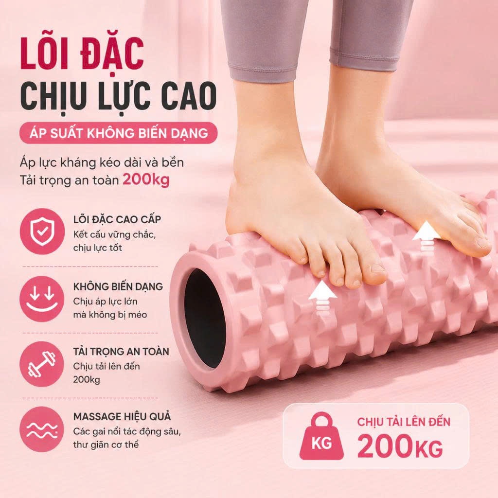 Con Lăn Yoga AGNITE Massage Foarm Roller Giúp Chân Thon Gọn Mát-Xa Cơ Bắp Thư Giãn Toàn Thân Thể Dục Tại Nhà