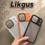 Ốp LIKGUS lưng nhám cứng viền silicon màu chống sốc dành cho iphone 17/16/pro/max