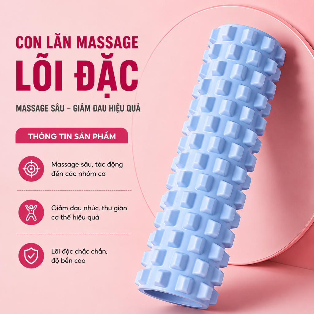 Con Lăn Yoga AGNITE Massage Foarm Roller Giúp Chân Thon Gọn Mát-Xa Cơ Bắp Thư Giãn Toàn Thân Thể Dục Tại Nhà