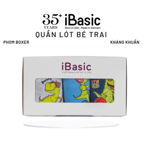 Hộp combo 3 quần lót bé trai iBasic phom boxer cotton USA kháng khuẩn in hình PANB027