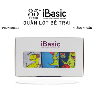 Hộp combo 3 quần lót bé trai iBasic phom boxer cotton USA kháng khuẩn in hình PANB027