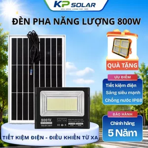 Đèn Pha LED Năng Lượng Mặt Trời Công Suất 800W| Đèn Pha Năng Lượng Tấm Pin Mono Cỡ Lớn Bảo Hành 5 Năm