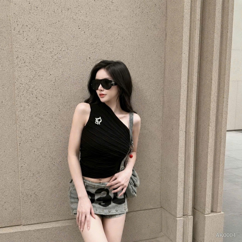 Áo len lệch vai kèm tag HiNa QCCC QCL1 AK0004