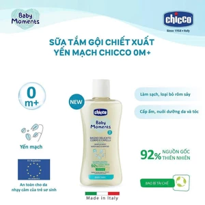Sữa Tắm Gội Chicco Yến Mạch 500ml – Dịu Nhẹ Cho Trẻ Sơ Sinh Và Trẻ Nhỏ
