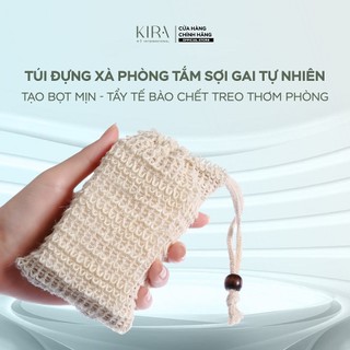 Túi đựng xà phòng tắm sợi gai/lưới lanh tự nhiên | Tạo bọt mịn – Tẩy tế bào chết – Treo thơm phòng