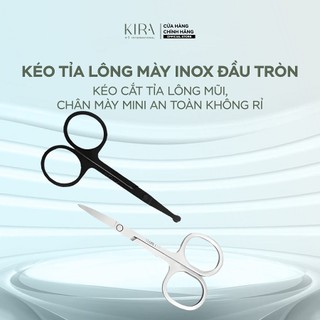 Kéo tỉa lông mày inox đầu tròn đầu nhọn – Kéo cắt tỉa lông mũi, chân mày mini an toàn không rỉ