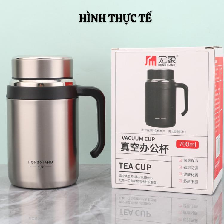 Cốc trà INOX 316 giữ nhiệt 24h HONGXIANG nội địa TRUNG cao cấp có lọc trà dung tích 700ml