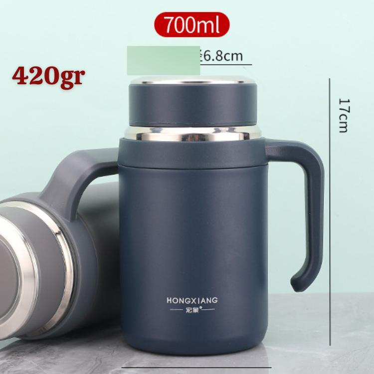 Cốc trà INOX 316 giữ nhiệt 24h HONGXIANG nội địa TRUNG cao cấp có lọc trà dung tích 700ml
