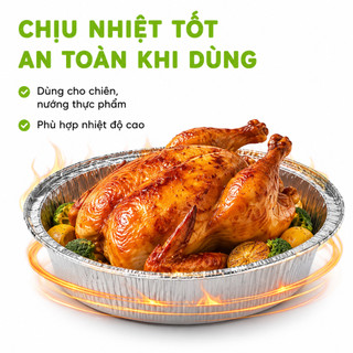 Đĩa Bạc Nhôm Đựng Đồ Chiên Nướng Đồ Chiên, BBQ GD65 - Khay Bạc Nhôm Tròn Dùng Một Lần Cao Cấp