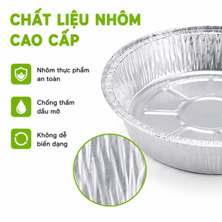 Đĩa Bạc Nhôm Đựng Đồ Chiên Nướng Đồ Chiên, BBQ GD65 - Khay Bạc Nhôm Tròn Dùng Một Lần Cao Cấp