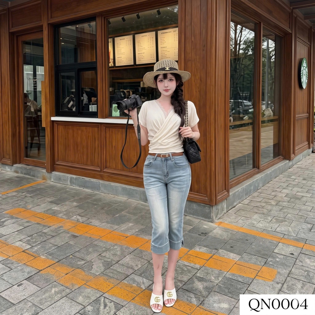 Quần ngố jean denim bò ôm kèm đai Mía QCCC QCL1 QN0004 #35052