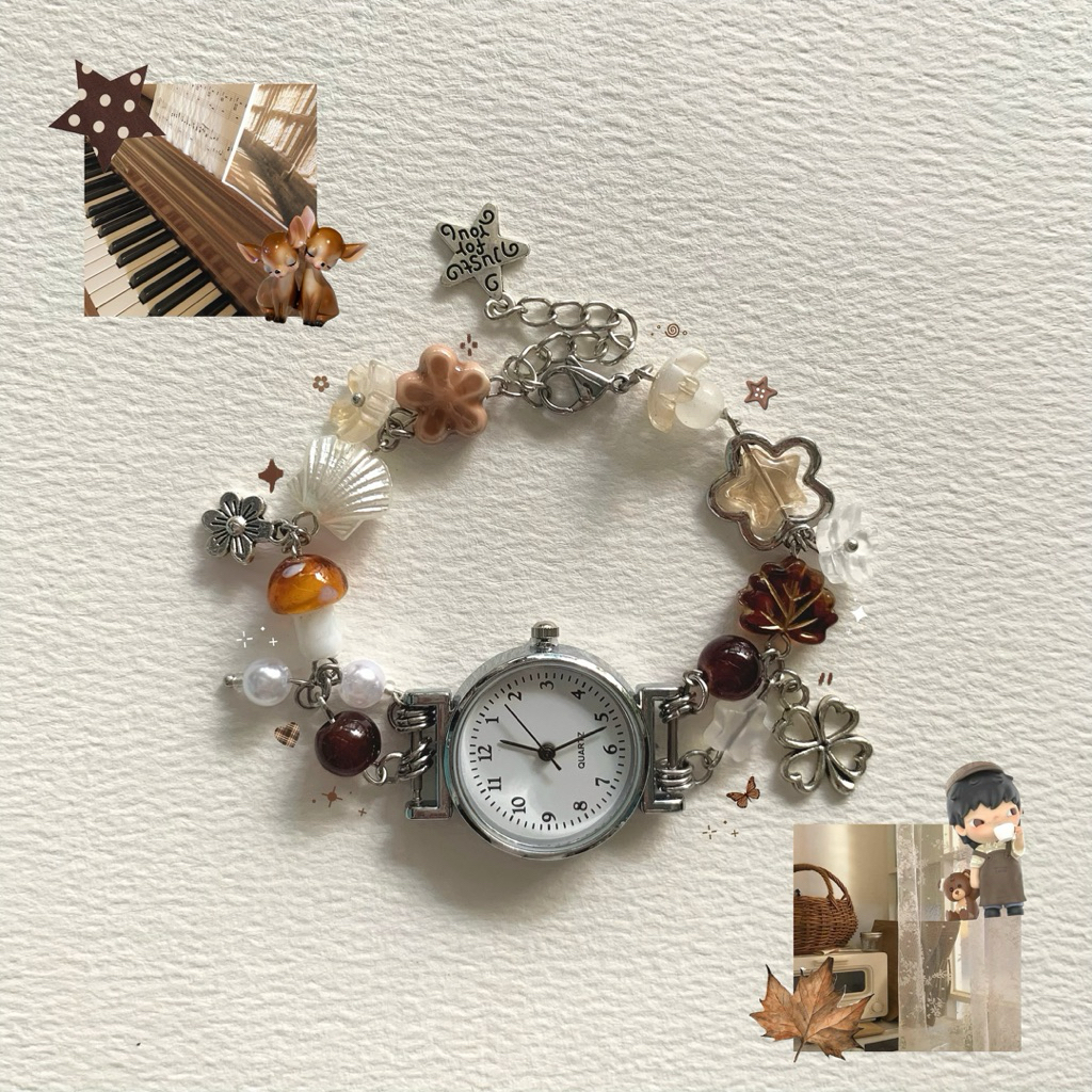 [ 𝗡𝗵𝗶𝗲̂̀𝘂 𝗺𝗮̂̃𝘂 ] Đồng hồ handmade custom kim loại, mix hạt giá rẻ