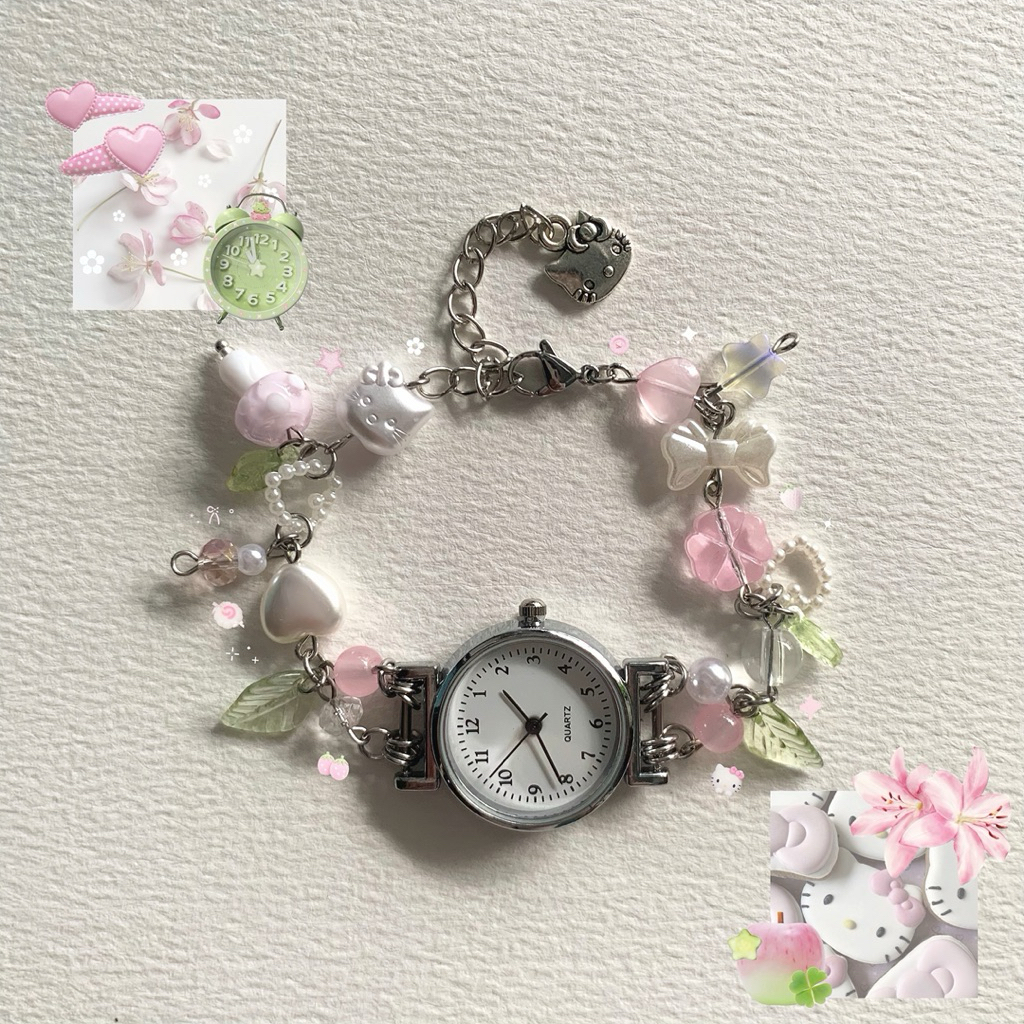 [ 𝗡𝗵𝗶𝗲̂̀𝘂 𝗺𝗮̂̃𝘂 ] Đồng hồ handmade custom kim loại, mix hạt giá rẻ