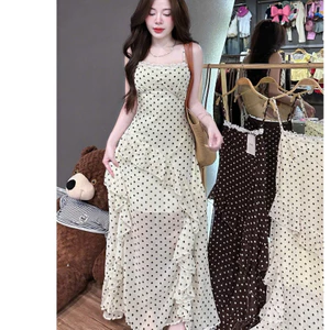 Đầm Dây Chấm Bi Dài Maxi MNL-CB08 - Váy Maxi Hai Dây Nữ Tính, Tôn Dáng, Che Khuyết Điểm Siêu Hot.Phù hợp đi Chơi,đi Tiệc