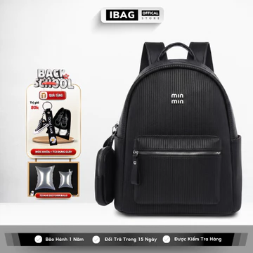 Balo Da Đi Học IBAG Balô Da Thời Trang Nam Nữ Cặp Da Pu Cao Cấp Ba Lô Da Cặp Đi Học Ulzzang Balo Đựng Laptop 14 Inh