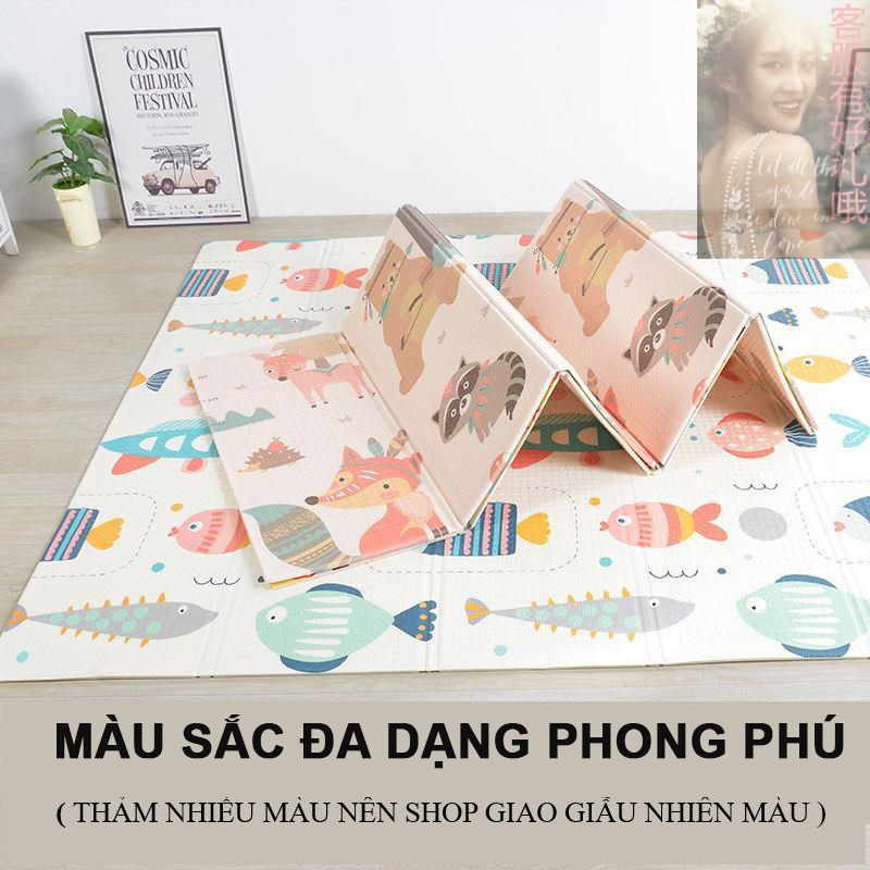 Thảm Xốp Gấp Gọn XPE 1m8x2m Thảm Trải Sàn 2 Mặt Chống Thấm Chống Trơn Trượt Êm Ái Cho Bé Và Gia Đình