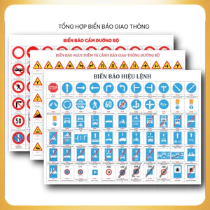 BIỂN BÁO CẤM ĐƯỜNG BỘ-BÁO NGUY HIỂM- BÁO HIỆU LỆNH_Decal Dán Tường Cho Bé