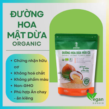 Đường hoa dừa cô đặc Organic gói 300gr 1000gr Palm Sokfarm Ăn dặm - Đường ăn kiêng - Ăn Chay - Ăn thực dưỡng