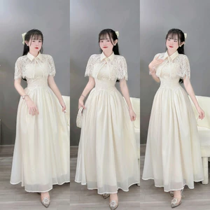 Đầm Dài Kèm Áo Khoác - Hàng Quảng Châu Xịn, Tôn Dáng,Sang Trọng,Che Khuyết Điểm.Phù hợp đi chơi,tiệc