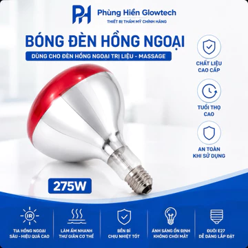 Bóng Đèn Hồng Ngoại 275W E27 Dùng cho đèn sưởi ,đèn hồng ngoại – Bóng Sưởi Nhiệt Hồng Ngoại