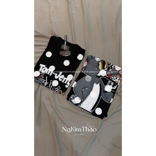 [ẢNH THẬT SHOP] Áo Thun Tom & Jerry Cotton Mỏng Chấm Bi In 2 Mặt 𝗯𝘆 𝗡𝗴𝘂𝘆𝗲𝗻𝗞𝗶𝗺𝗧𝗵𝗮𝗼