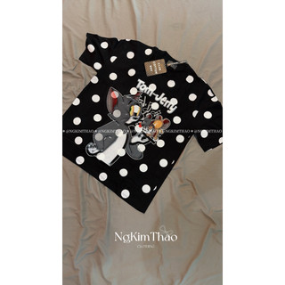 [ẢNH THẬT SHOP] Áo Thun Tom & Jerry Cotton Mỏng Chấm Bi In 2 Mặt 𝗯𝘆 𝗡𝗴𝘂𝘆𝗲𝗻𝗞𝗶𝗺𝗧𝗵𝗮𝗼