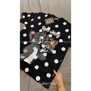 [ẢNH THẬT SHOP] Áo Thun Tom & Jerry Cotton Mỏng Chấm Bi In 2 Mặt 𝗯𝘆 𝗡𝗴𝘂𝘆𝗲𝗻𝗞𝗶𝗺𝗧𝗵𝗮𝗼