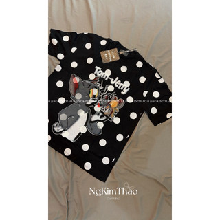 [ẢNH THẬT SHOP] Áo Thun Tom & Jerry Cotton Mỏng Chấm Bi In 2 Mặt 𝗯𝘆 𝗡𝗴𝘂𝘆𝗲𝗻𝗞𝗶𝗺𝗧𝗵𝗮𝗼