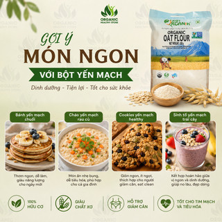 Bột yến mạch hữu cơ Just Organik Oat Flour 500g