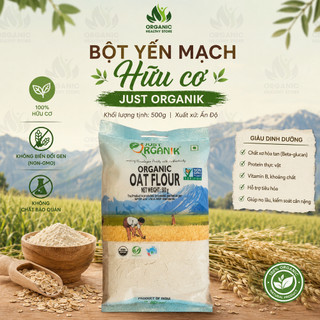 Bột yến mạch hữu cơ Just Organik Oat Flour 500g