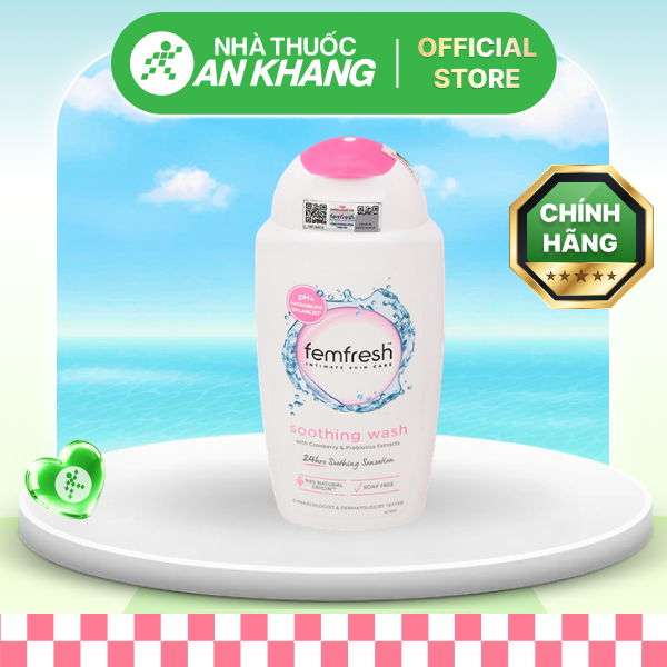 Dung dịch vệ sinh phụ nữ Femfresh Soothing Wash làm sạch, diệt khuẩn chai 250ml