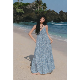 Đầm maxi OLV caro cổ V thanh lịch Plaid Sleeveless V Neck Maxi Dress phù hợp đi chơi