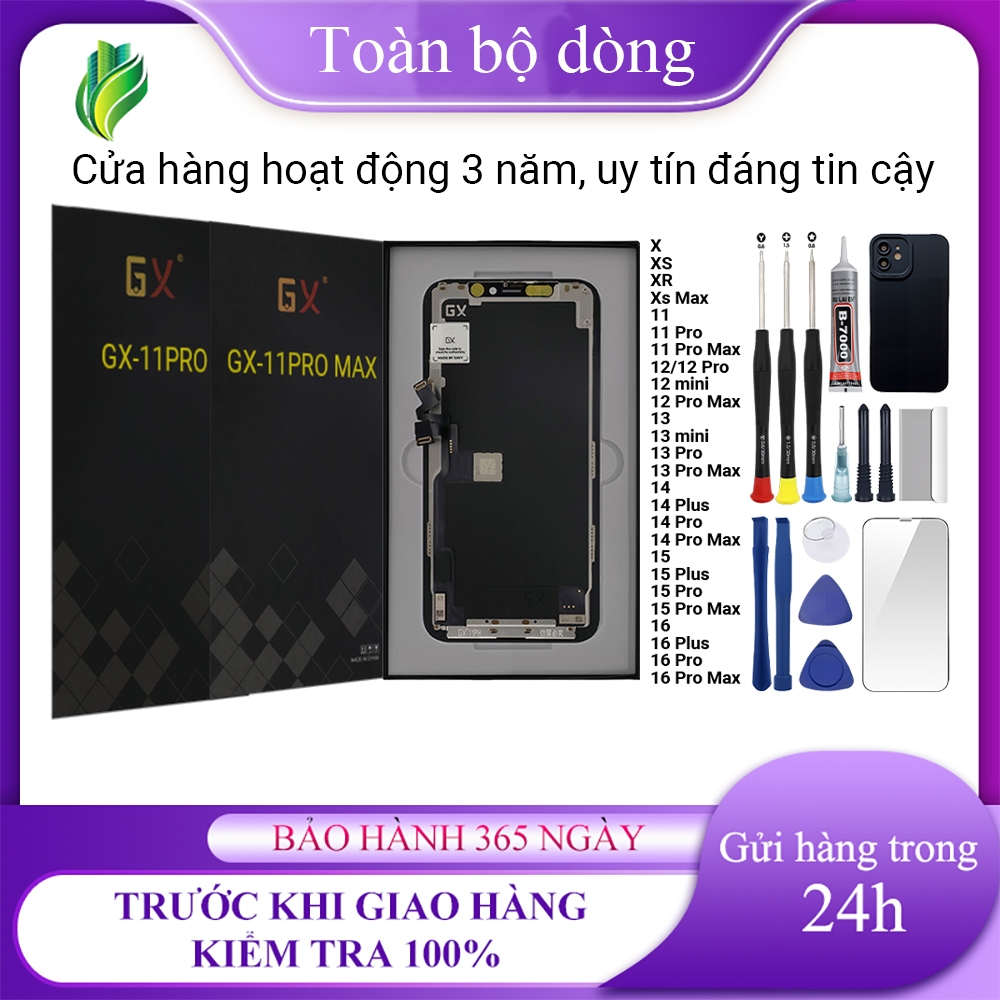 Màn hình GXOLED/HD chính hãng tương thích  IP X/XS/XR/Xs Max/11/12/13/MINI/14/15/16/Pro/Plus/Pro Max