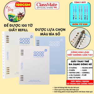 Sổ Còng Classmate 300 Trang, Còng Kim Loại Thay Được Nhiều Giấy, Giấy Refill 100GSM Đủ Loại Dòng Kẻ, Sổ Bìa Nhựa A5 B5